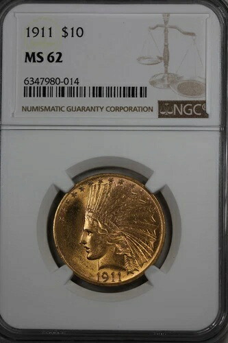 1911 10.00 NGC MS 62 インディアンヘッド 10ドル リバティゴールドピース