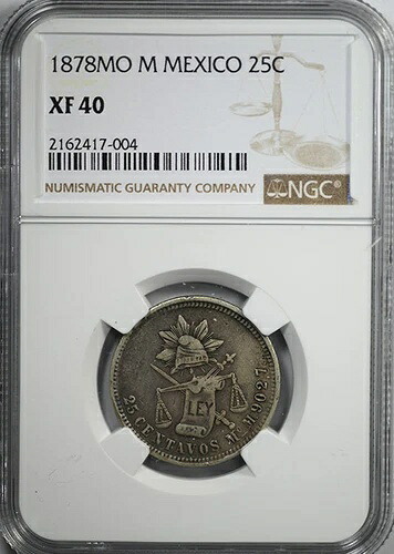 1878 MO M メキシコ 25C センタボス NGC XF40