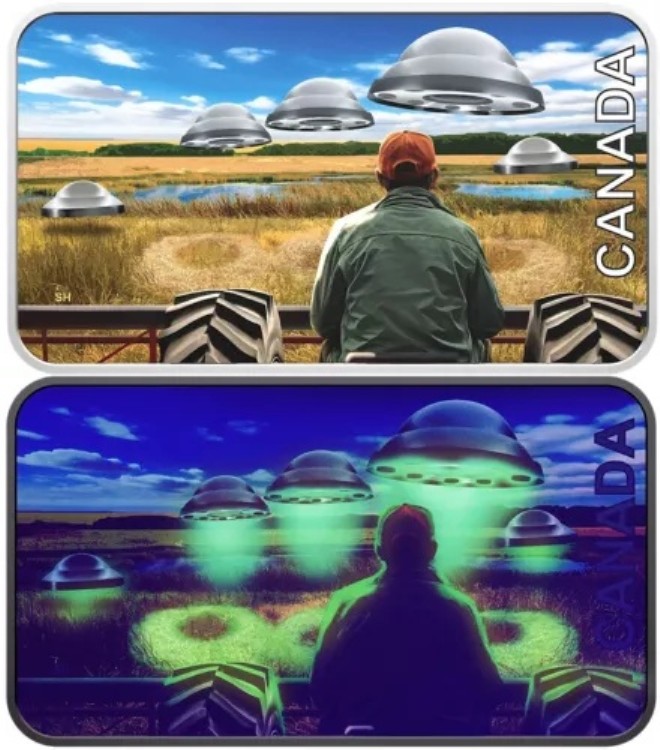 UFO ランゲンバーグイベント 暗闇で光る 2024 カナダ 1オンス .9999 シルバー 20ドルコイン｜WORLD RESOURCE【KING店】