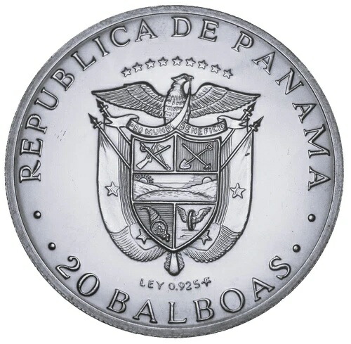 楽天市場】パナマ共和国 20バルボア銀貨 1974年 【中古】(65978