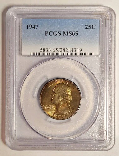 1947年 P ワシントン クォーター PCGS MS-65｜WORLD RESOURCE【KING店】