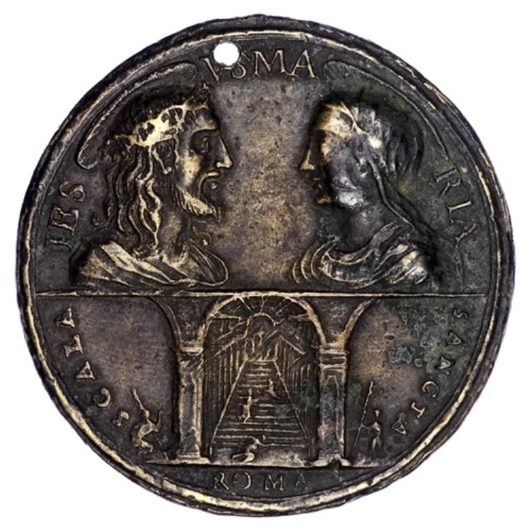 バチカンメダルとスカラサンタローマキリスト聖母ラトラン宮殿ブロンズ｜WORLD RESOURCE【KING店】