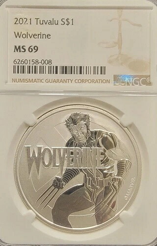 2021 X-Men's ウルヴァリン マーベルコミック ツバル 1トロイオンス .999 銀貨 NGC MS69|WORLD RESOURCE【KING店】