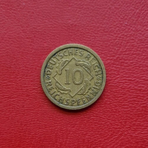 10 ライヒシュペニッヒ 1928 VF+ !! 非常に希少!! J#317 KM#40|WORLD RESOURCE【KING店】