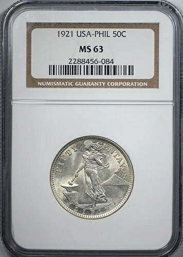 1921年 アメリカ フィリピン 50C センタボス NGC MS63