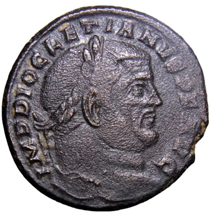 非常に希少な銀色のダブルディオクレティアヌス。西暦284年から305年。 ? Follis Roman Coin (COA付き)｜WORLD RESOURCE【KING店】