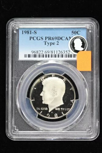1981年製 タイプ2 プルーフ ケネディ ハーフダラー PCGS PR 69 DCAM 3QKE