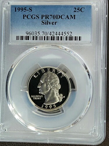 1995年 S 25C シルバー ワシントン クォーター プルーフ PCGS PR70 DCAM