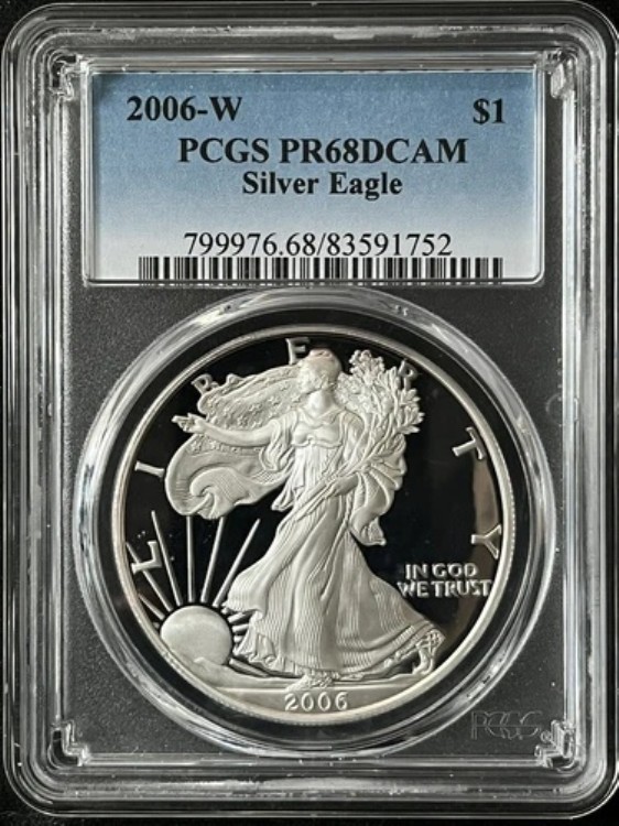 2006-W $1 ディープカメオ シルバーイーグルドル PCGS PR68DCAM 83591752