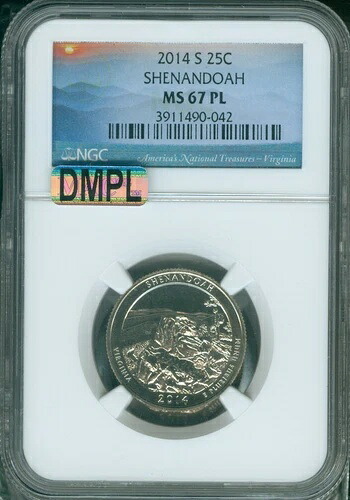 2014-S シェナンドーパーククォーター NGC MS-67 PL MAC DMPL 品質