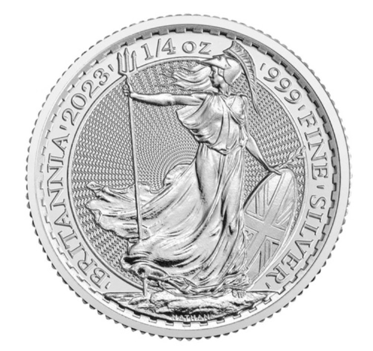 Simply Coins ~ 2023 ファインシルバー ブリタニア 1/4オンス 50ペンスコイン