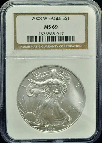 2008-W アメリカン シルバー イーグル NGC MS 69#H501