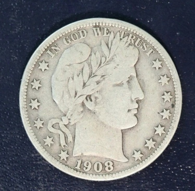 1908-S バーバー シルバー ハーフドル - L42F2