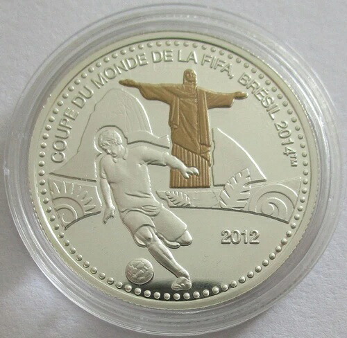 トーゴ 1000フラン 2012年ブラジルワールドカップ 銀貨