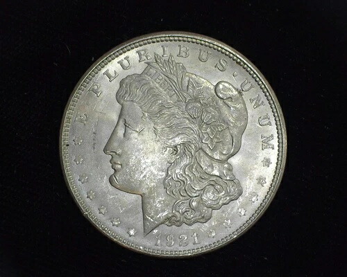 HS&C: 1921 D モルガン シルバー ダラー BU - 米国コイン