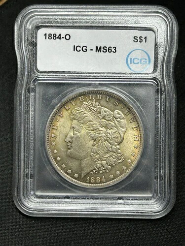 1884-O モルガン銀貨 ICG MS63 (トーン加工)