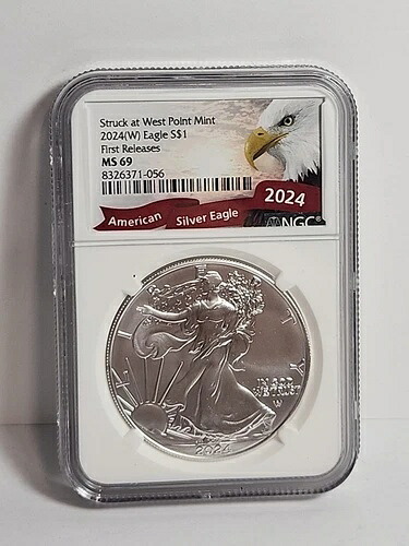 2024-(W) アメリカン シルバー イーグル NGC Ms69 ウェストポイントで撃墜 #566