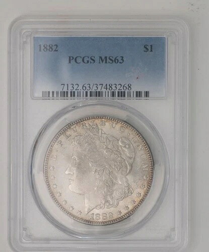 1882年 P モルガン シルバードル 米国コイン PCGS 認定 MS63 US$1