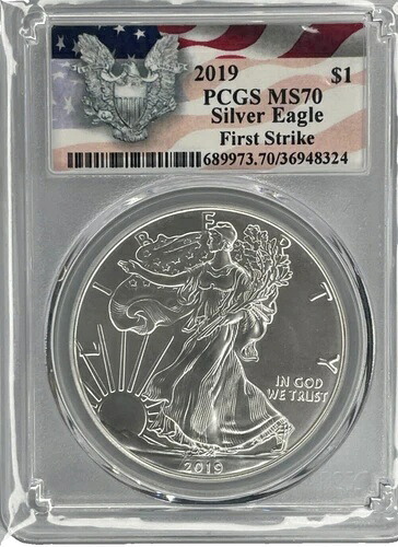 2019 MS70 ~ フラッグラベル シルバーイーグル ~ PCGS ~ ファーストストライク (324) 52,800円