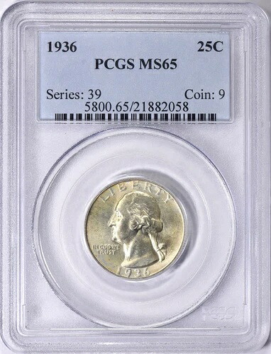 1936年 PCGS MS65 ワシントン クォーター 52,800円
