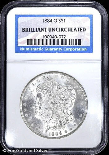 1884-O 1ドル モルガン銀貨 NGCブリリアント 未流通