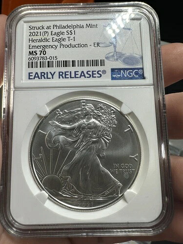 2021年 (P) シルバーイーグル NGC MS70 緊急発行 フィラデルフィア造幣局にて鋳造
