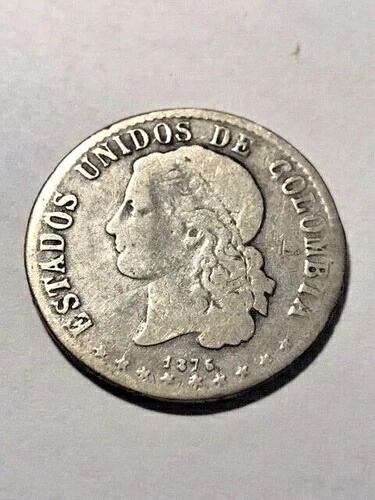 1876 コロンビア 20 センタボス シルバー ファイン #19408