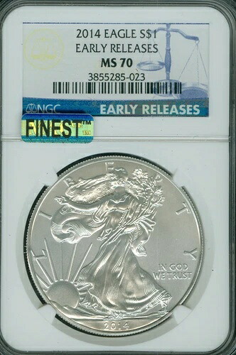 2014 シルバー イーグル $1 NGC MS70 ER MAC FINEST レジストリ MAC スポットレス。