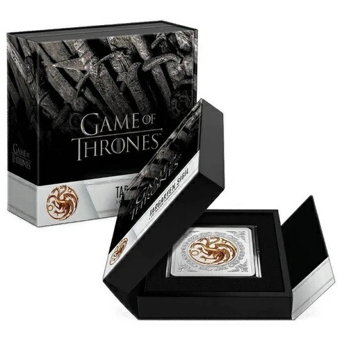 2022年 ニウエ ゲーム・オブ・スローンズ - ターガリエン家の紋章 1オンス .999 シルバー プルーフ メダリオン画像
