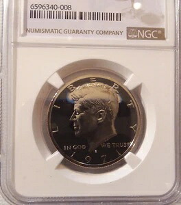 1971-S NGC PF 69 カメオ ケネディ ハーフ ダラー *** ほぼ完璧なカメオ プルーフ ***