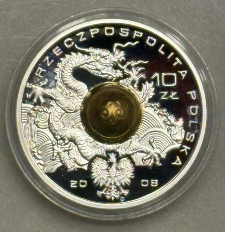 2008年 MW ポーランド 10ズウォティ（ポーランドチーム北京 2008）プルーフ銀貨 - Y#645
