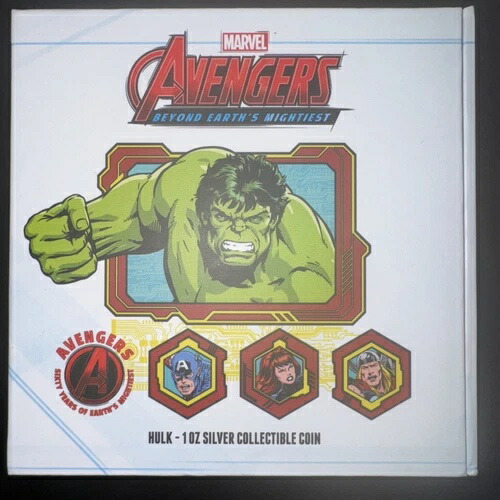 2023年 ニウエ マーベル アベンジャーズ 60周年記念 ハルク 1オンス シルバー カラー化プルーフコイン
