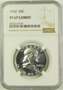 1962年 フランクリン ハーフ NGC PF-67 カメオ #15-074 58,080円