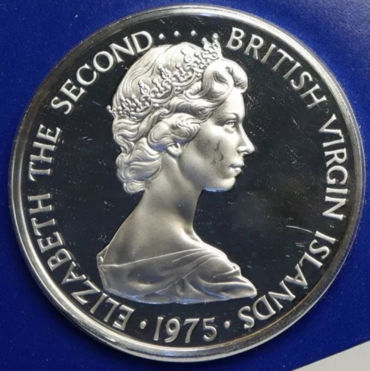 2022年リバース銀貨英領ヴァージン諸島 エリザベス女王治世記念銀貨 2つの肖像 2022 エリザベス2世 女王の治世シリーズ第3弾 英連邦 5ポンド