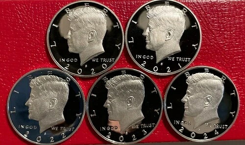 2020年2024年 Sクラッドプルーフチョイスケネディハーフダラーコイン（米国プルーフセットより）