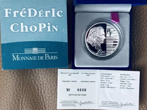 希少な2005年フランス製フレデリック・ショパン銀貨プルーフコイン 3000枚のみ｜WORLD RESOURCE【KING店】