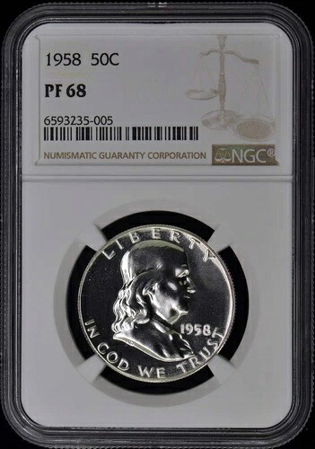 1958年フランクリンハーフダラー50セント NGC PR68｜WORLD RESOURCE【KING店】