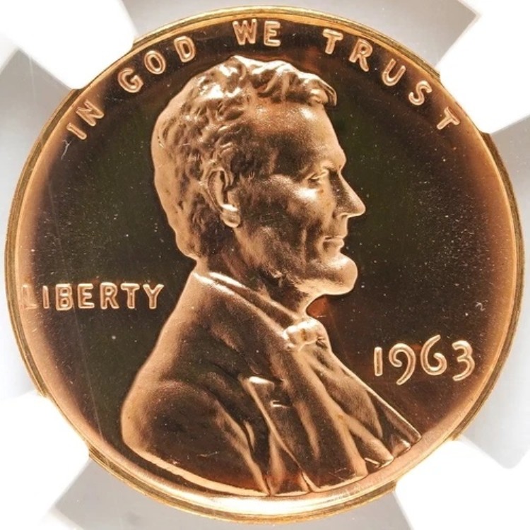 1963年 (P) プルーフ リンカーン記念館 ペニー NGC PF-69 RD