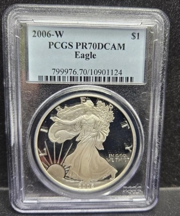 2006-W PCGS プルーフ アメリカン シルバー イーグル PR70 DCAM