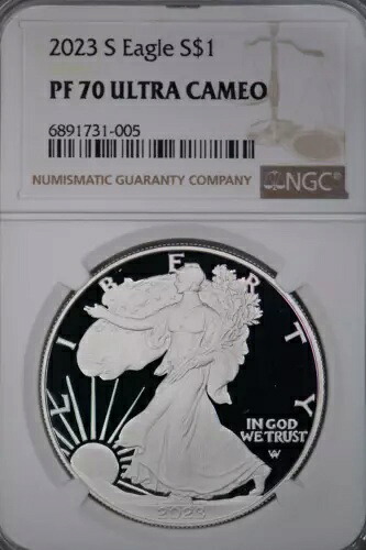 2023 Sプルーフ アメリカンシルバーイーグル $1 PF 70 ウルトラカメオ NGC