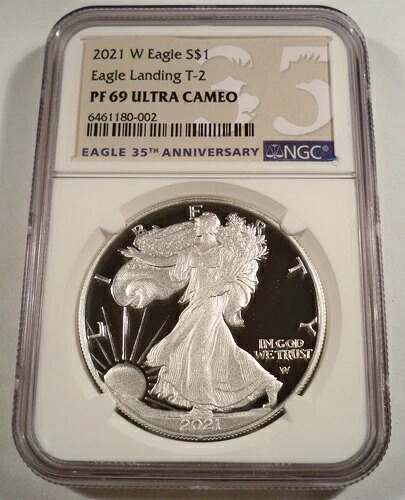 2021-W NGC PF69UCAM T2 アメリカン シルバー イーグル プルーフ PR 69 ウルトラカメオ 59,895円