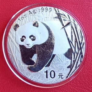 楽天市場】中華人民共和国 10元 パンダ銀貨（2003年）1OZ ケース入り