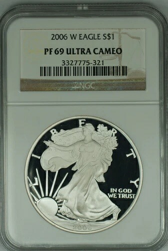 2006-W アメリカン プルーフ シルバー イーグル $1 NGC PF 69 ウルトラカメオ (49)