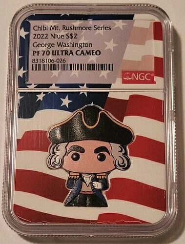 ニウエ 2022 1オンス シルバー $2 チビ ジョージ・ワシントン プルーフ PF70 UC NGC 低鋳造枚数｜WORLD RESOURCE【KING店】