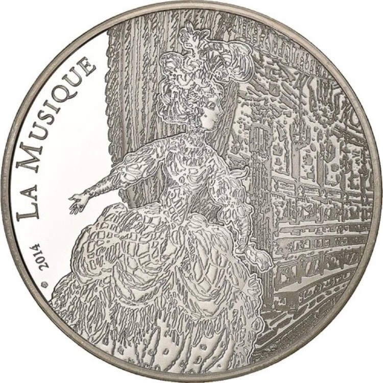 [#198736] フランス、10 ユーロ、ジャン フィリップ ラモー、プルーフ、2014 年、パリ、シルバー、MS