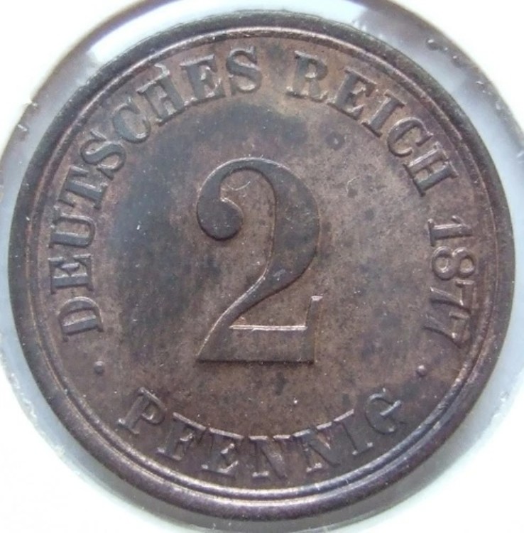 ドイツ帝国 2 フェニヒ コイン 1877 A 未流通-