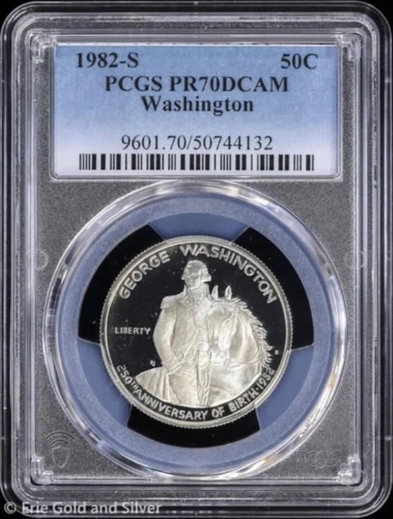1982-S 50セント プルーフ ジョージ・ワシントン記念 ハーフダラー PCGS PR 70 DCAM