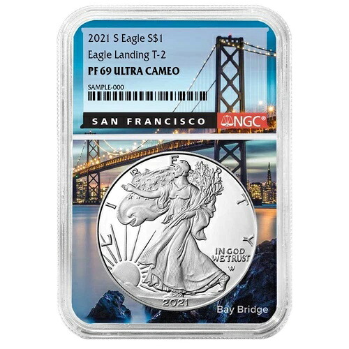 2021-S プルーフ $1 タイプ2 アメリカンシルバーイーグル NGC PF69UC サンフランシスココア