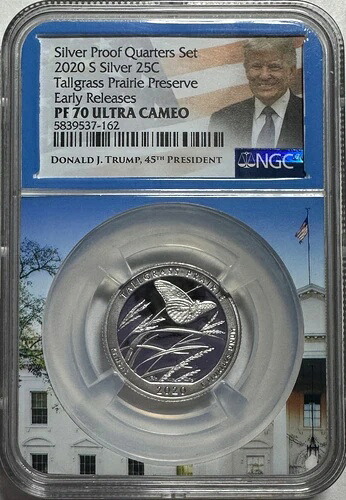 2020-S シルバー 25C - トールグラス・プレーリー保護区 - NGC PF70 ウルトラカメオによる鑑定
