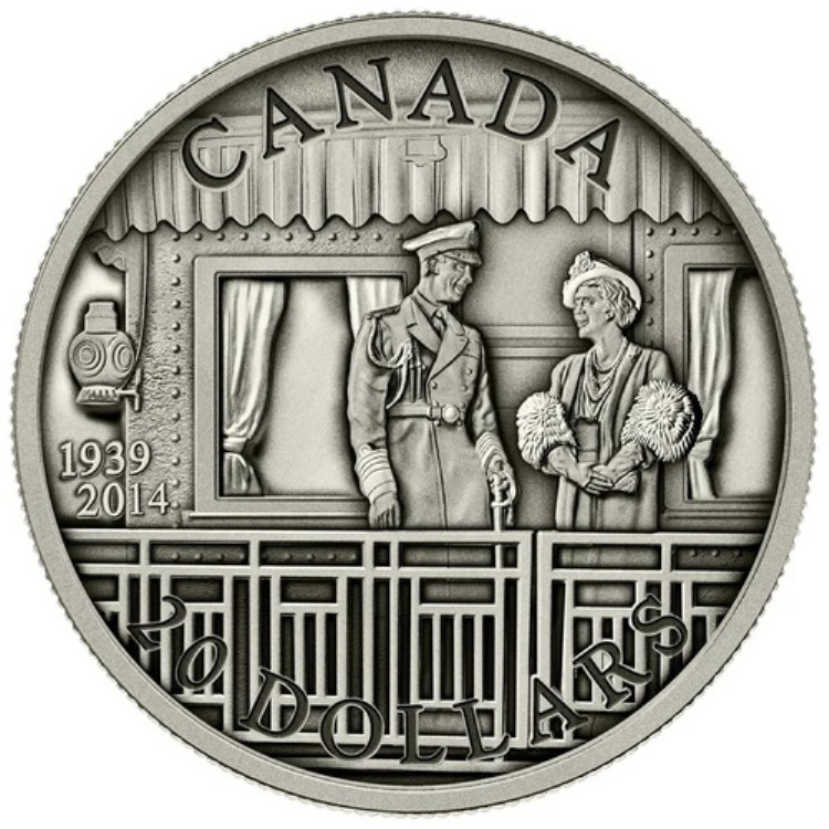2014年 20ドル ロイヤルトレイン 1939年ロイヤルビジット75周年記念 純銀貨
